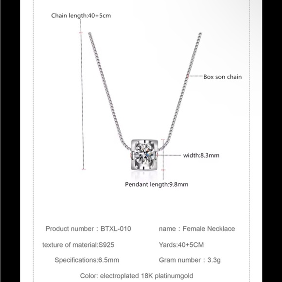 Luxury Diamond Necklace 925Sterling Silver - Picture 9 of 9